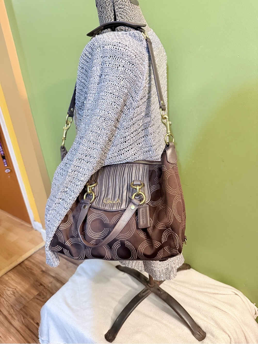 Coach Ashley Dotted Op Art Satchel & Shoulder Bag